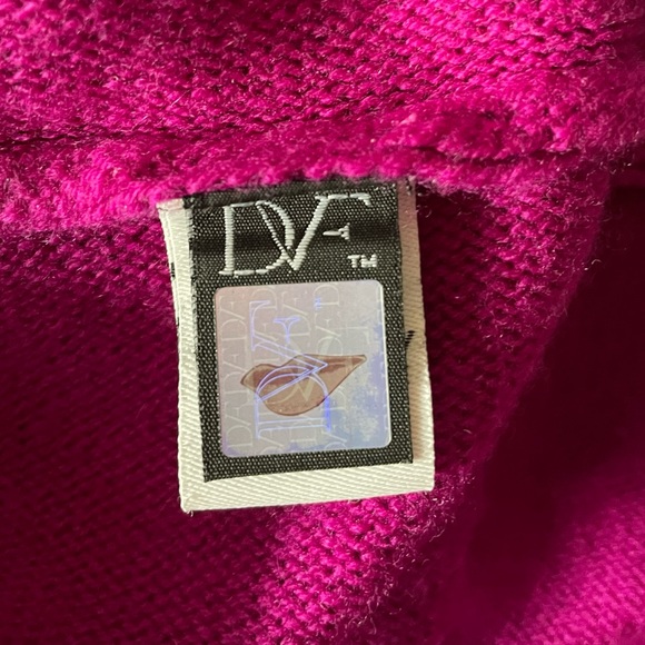 EUC Diane von Furstenberg pink Ahiga Turtleneck Poncho Sweater, P/S (O/S) - Picture 6 of 8